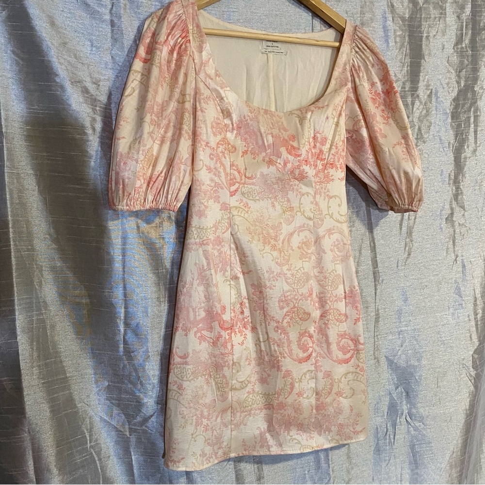 Laura Ashley/Uo Mel Puff Sleeve Dress Size S, Lined, Side Zip, Stretch S View 6